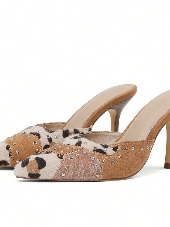 Apricot Sexy Women's Pointed Toe Slip-On Stiletto Heels - Picture 9 of 9